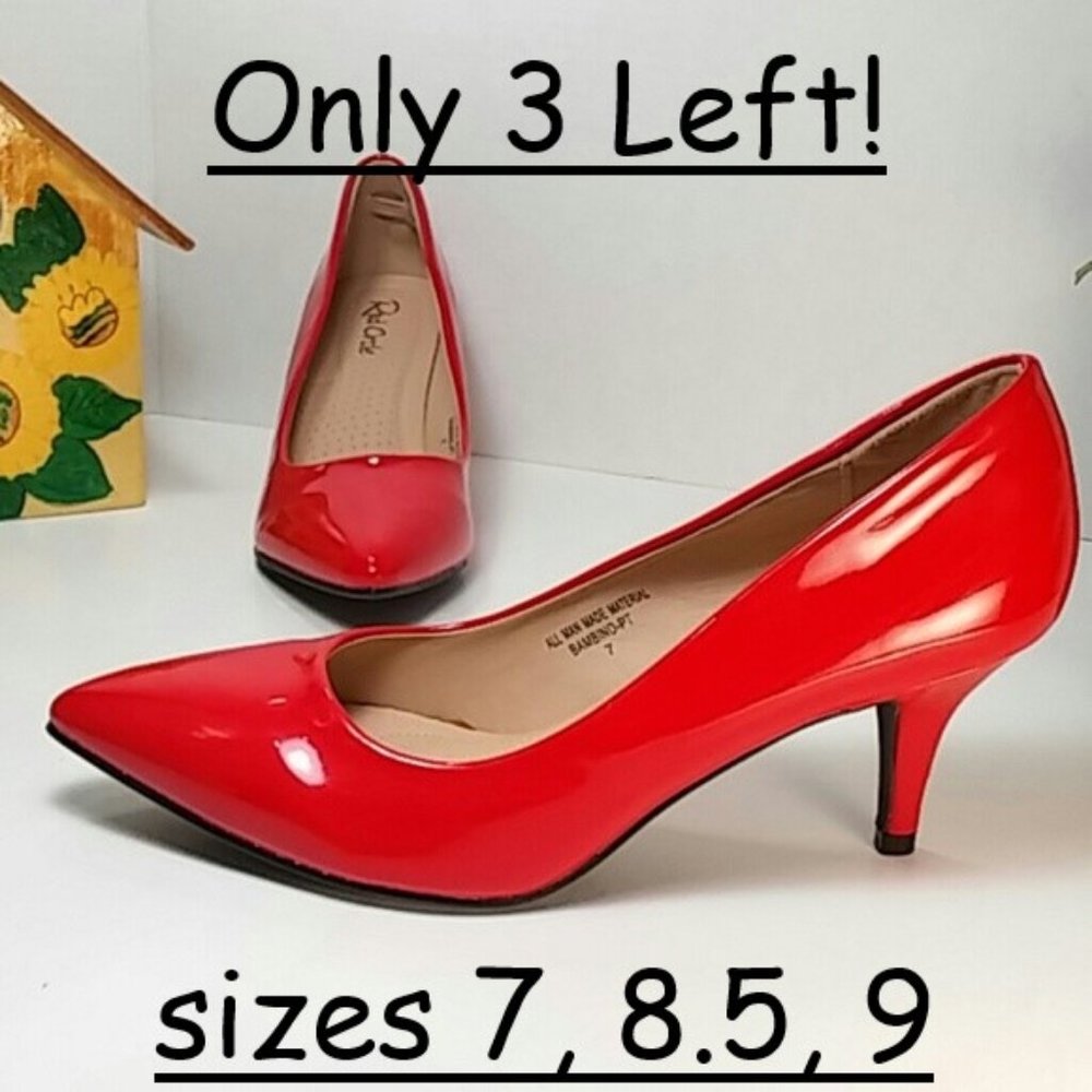 ๐ Glossy Red Low Pointy Toe Pump ๐ - Picture 1 of 8